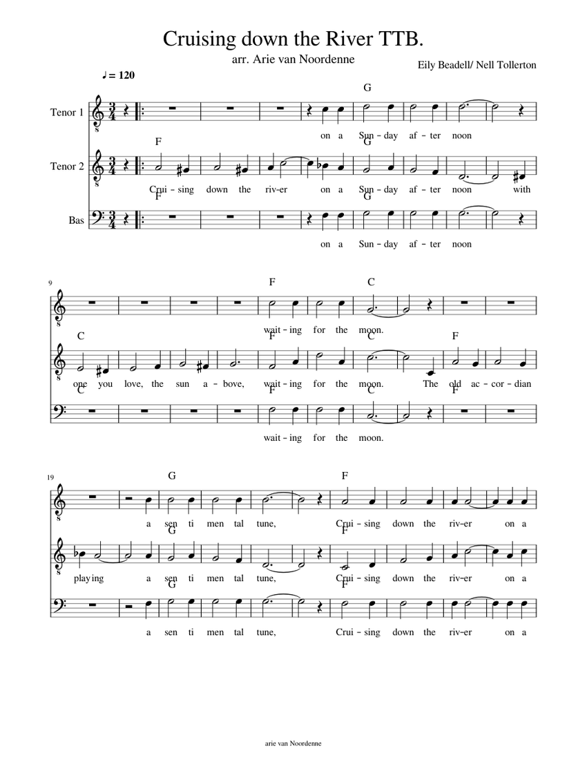 Cruising down the River TTB. Sheet music for Voice Download free in