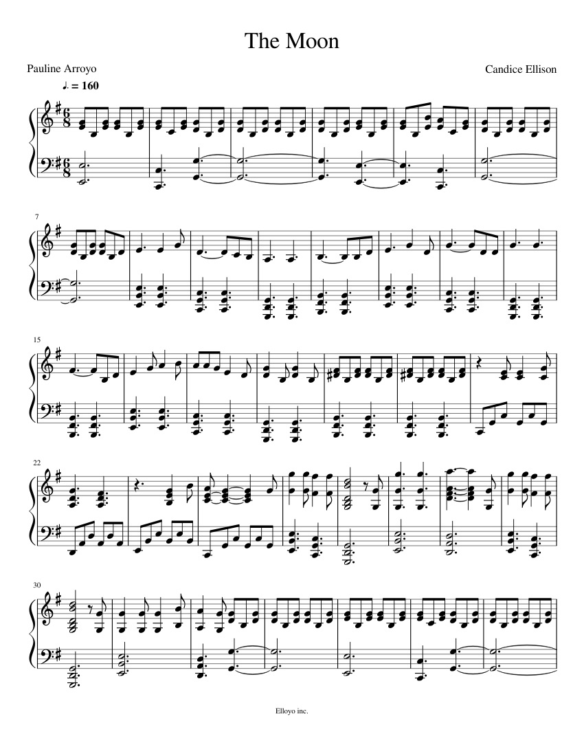 The Moon Sheet music for Piano, Vocals (Piano-Voice) | Musescore.com