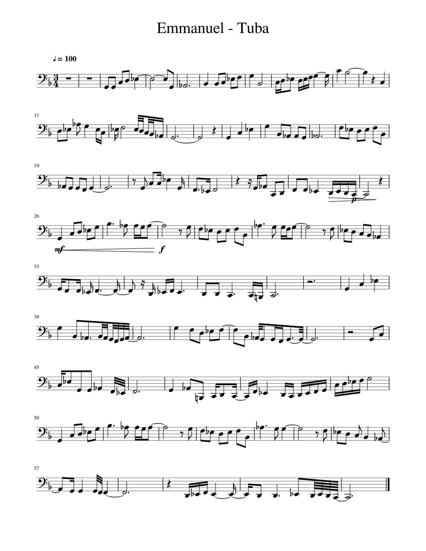 Emmanuel - Tuba Sheet music for Tuba | Download free in PDF or MIDI ...