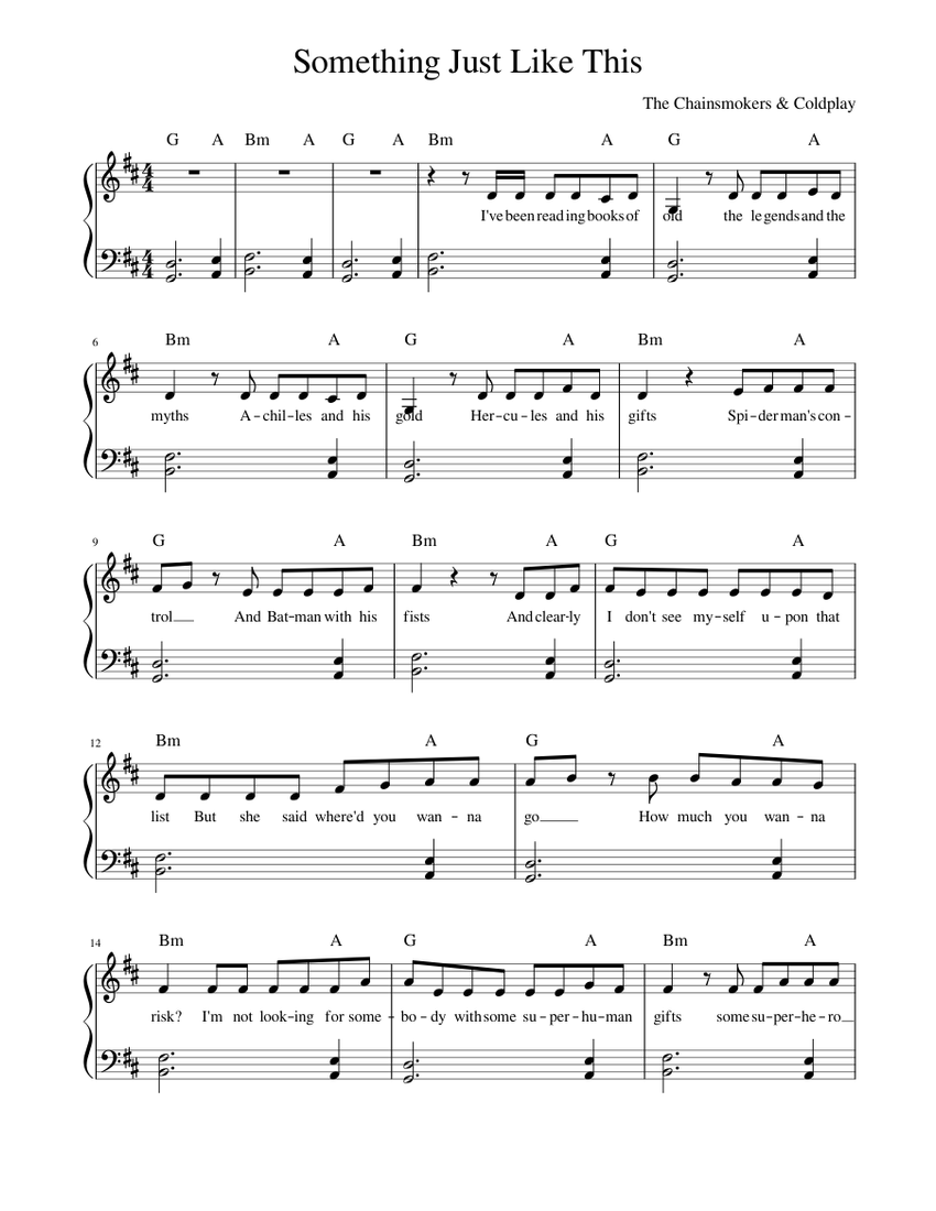 Something Just Like This Sheet music for Piano (Solo) | Musescore.com