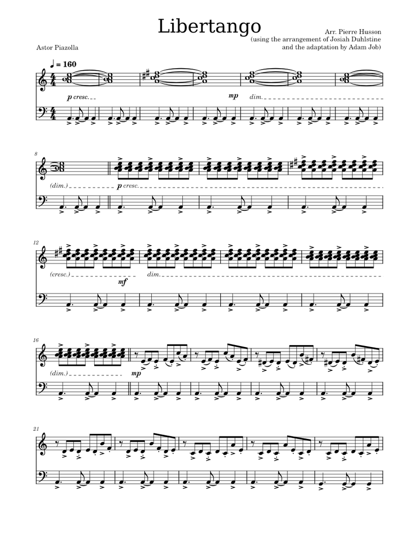 Libertango (piano solo/accordion solo) sheet music for Piano download