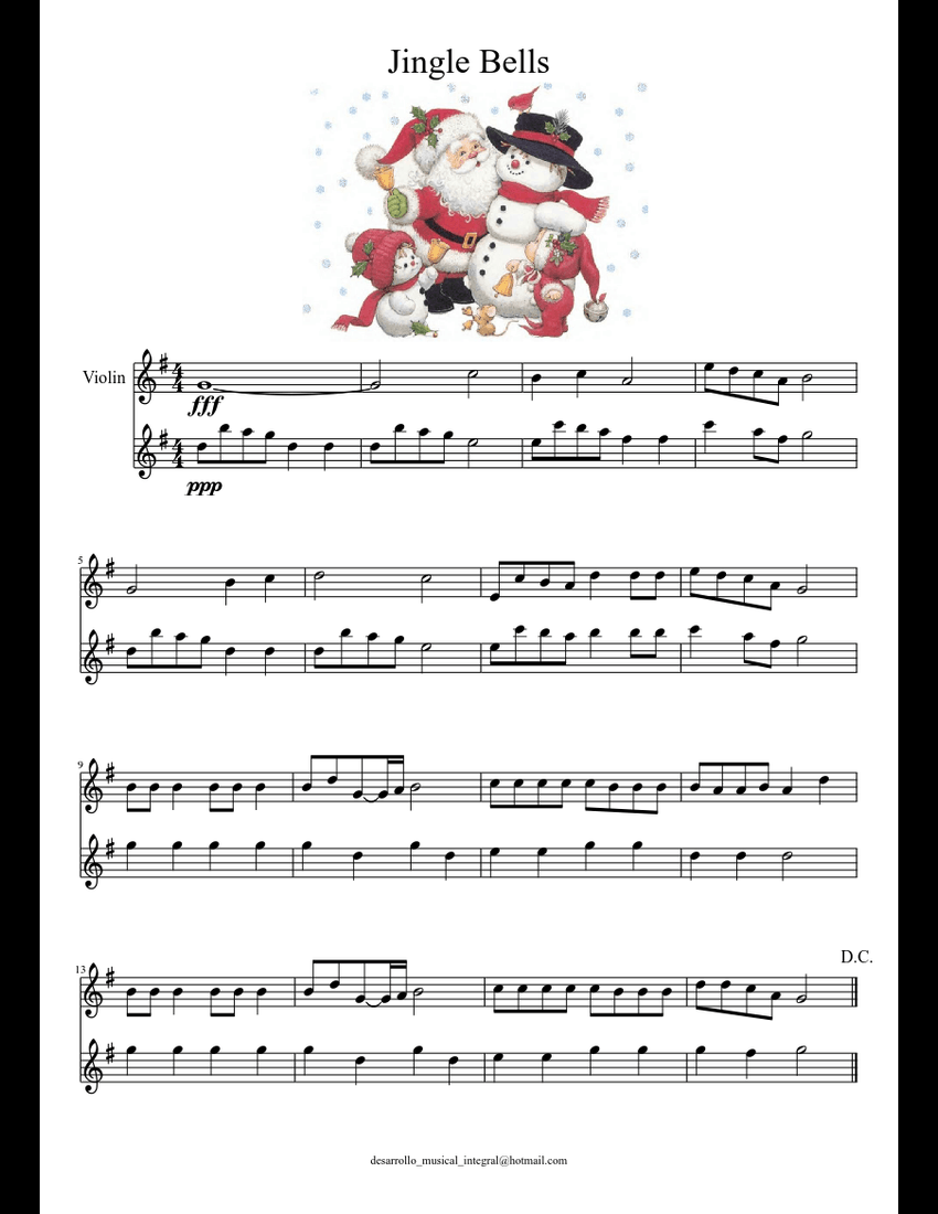 Jingle Bells sheet music for Violin, Strings download free in PDF or MIDI