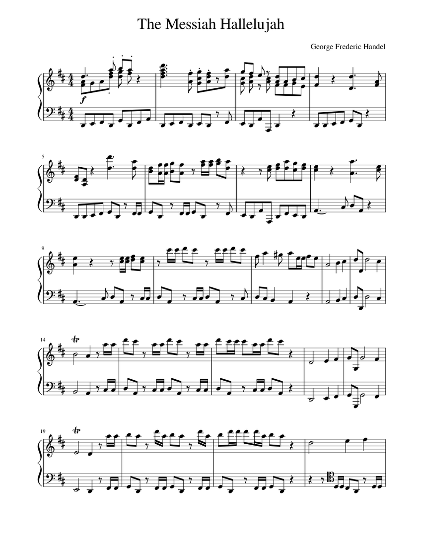 The Messiah Hallelujah Sheet music for Piano (Solo) | Musescore.com