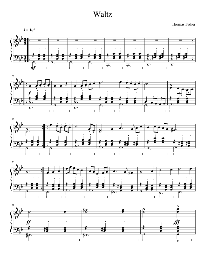 Waltz Sheet music for Piano | Download free in PDF or MIDI | Musescore.com