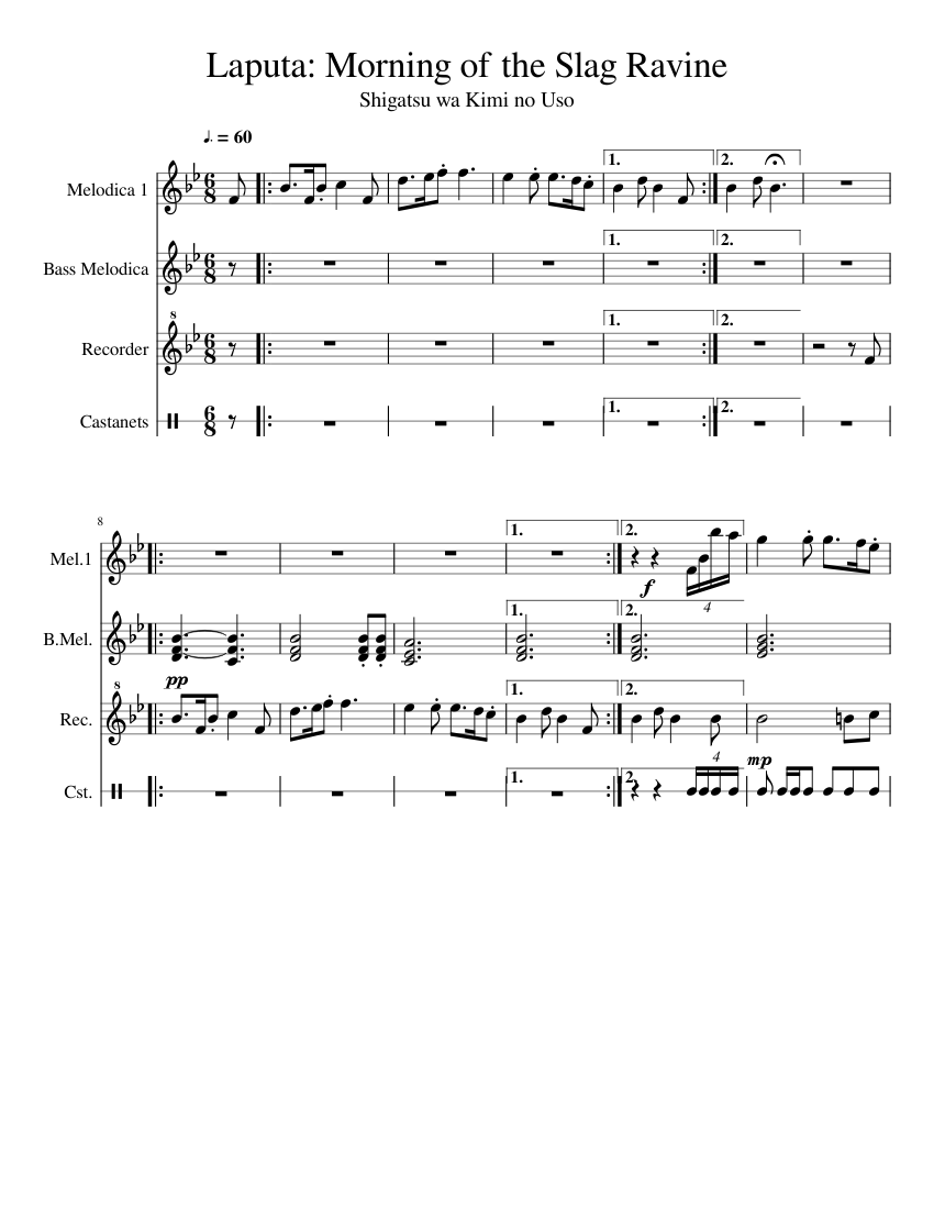 Laputa: Morning of the Slag Ravine sheet music  – 1 of 3 pages