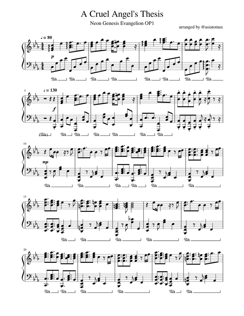 a cruel angel's thesis piano letters