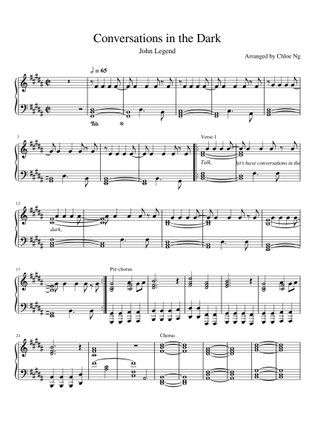 Conversations In The Dark Sheet Music Free Download In Pdf Or Midi On Musescore Com