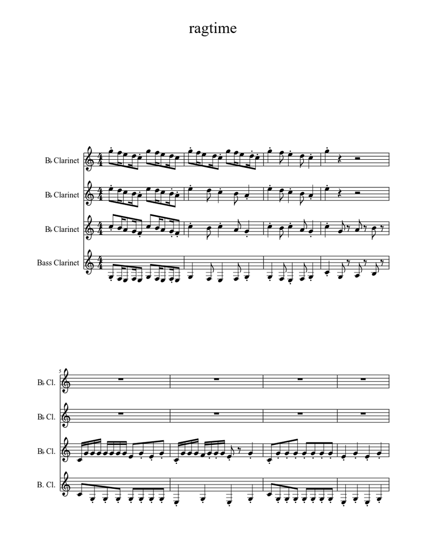 Ragtime Sheet music for (Mixed Trio)