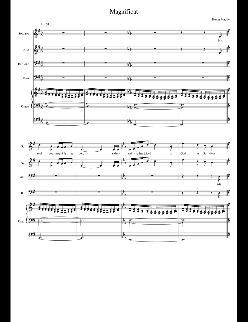 Magnificat Sheet Music For Voice Organ Download Free In Pdf Or Midi