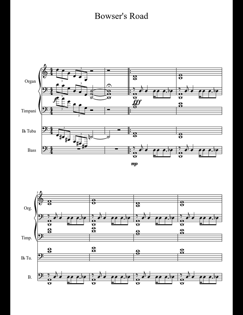Bowser's Road sheet music download free in PDF or MIDI