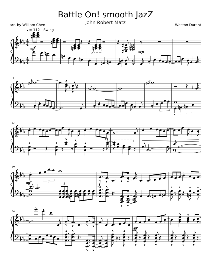 Battle On! smooth JazZ Sheet music for Piano | Download free in PDF or