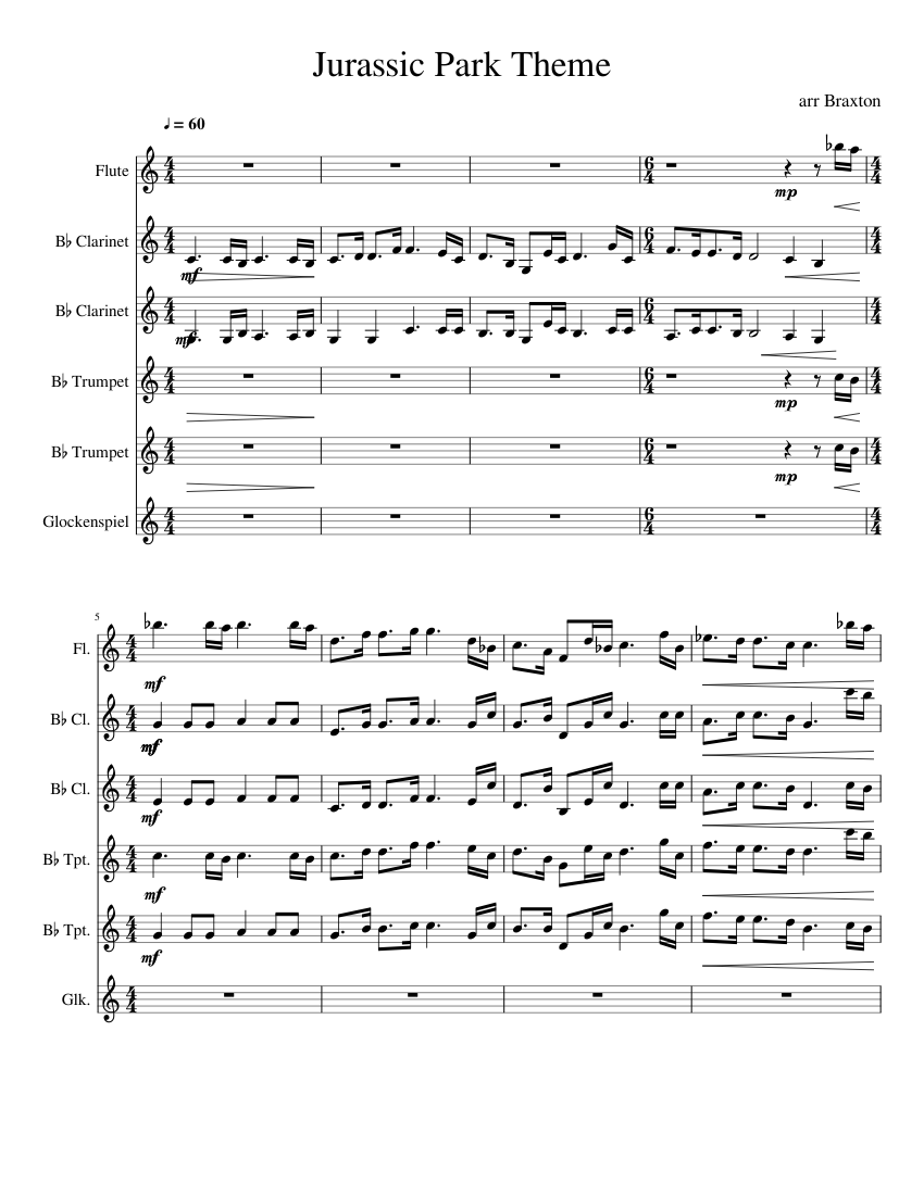 Jurassic Park Theme Tune Sheet Music Fresh Music Sheet Collection