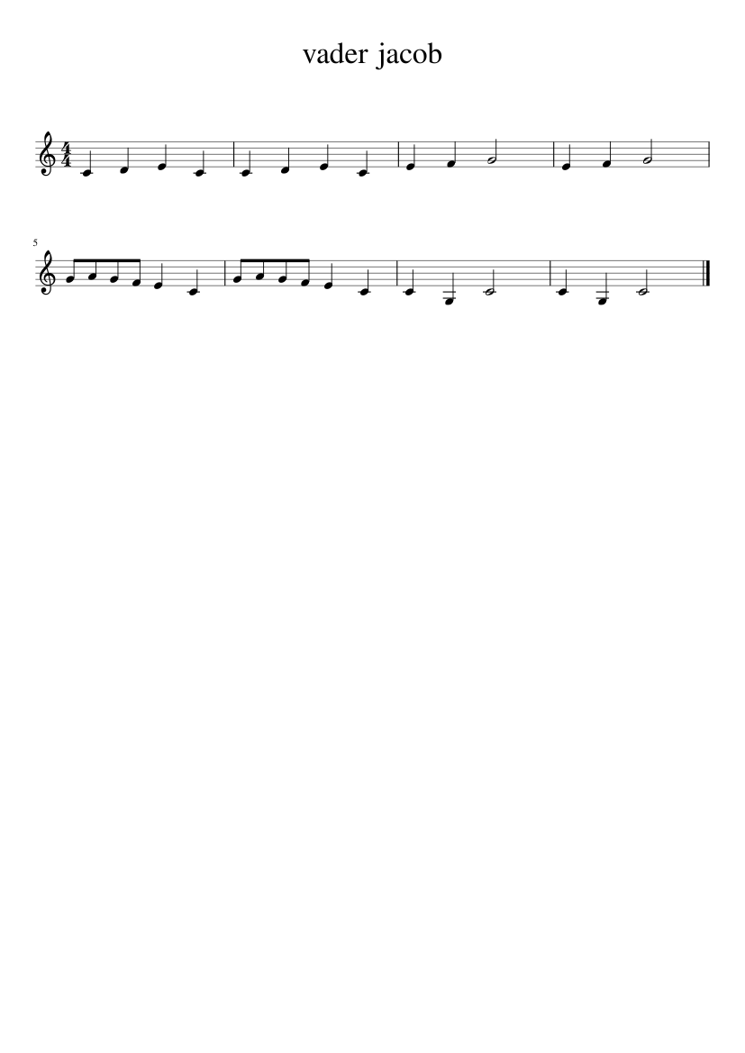 Nieuw vader jacob Sheet music for Piano | Download free in PDF or MIDI YW-53