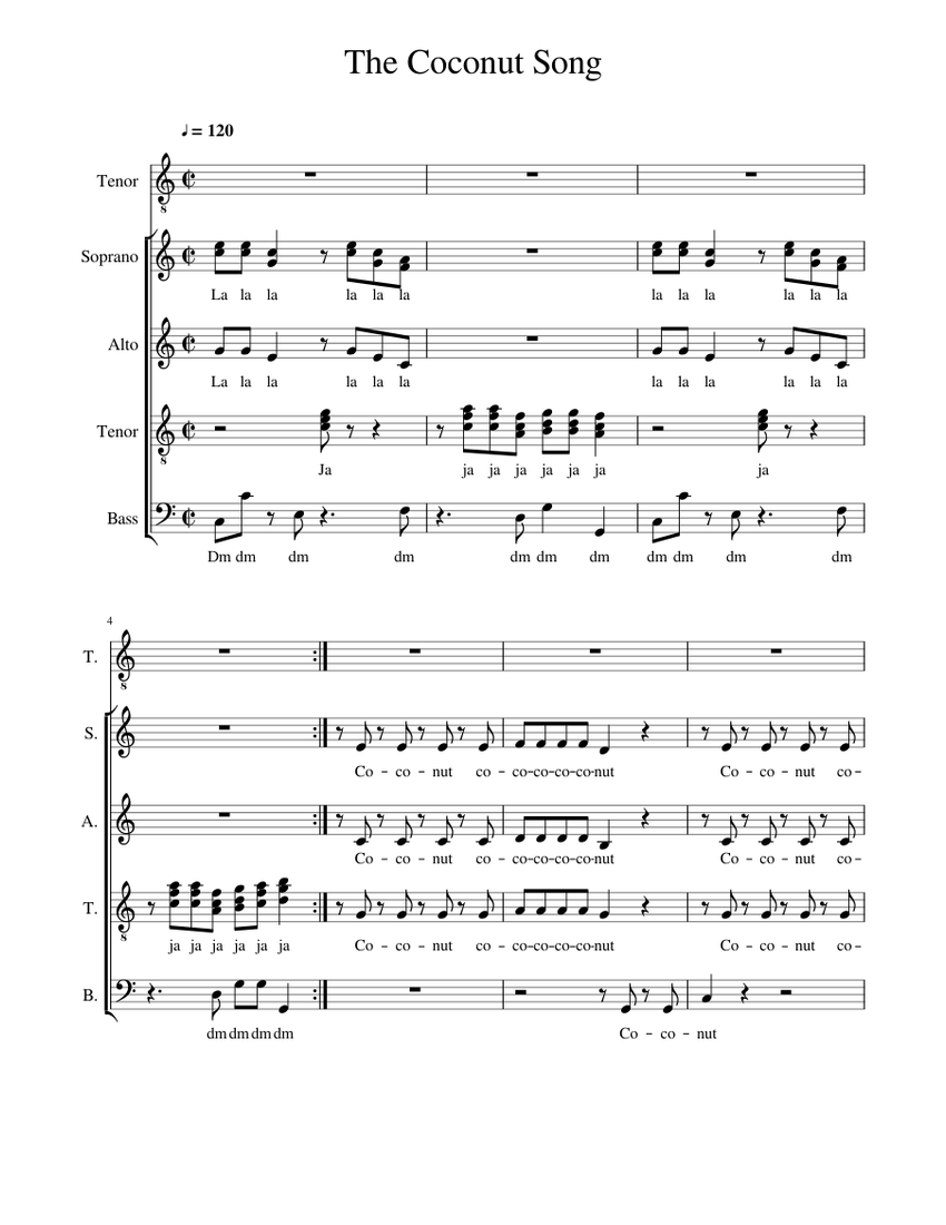 The Coconut Song Sheet Music For Voice Download Free In Pdf Or Midi Musescore Com