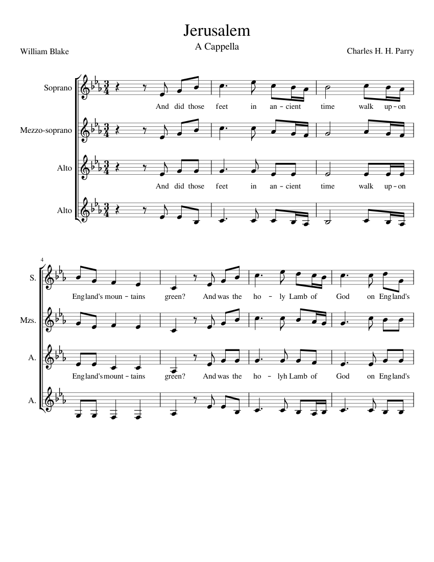 Jerusalem Sheet music for Voice Download free in PDF or MIDI
