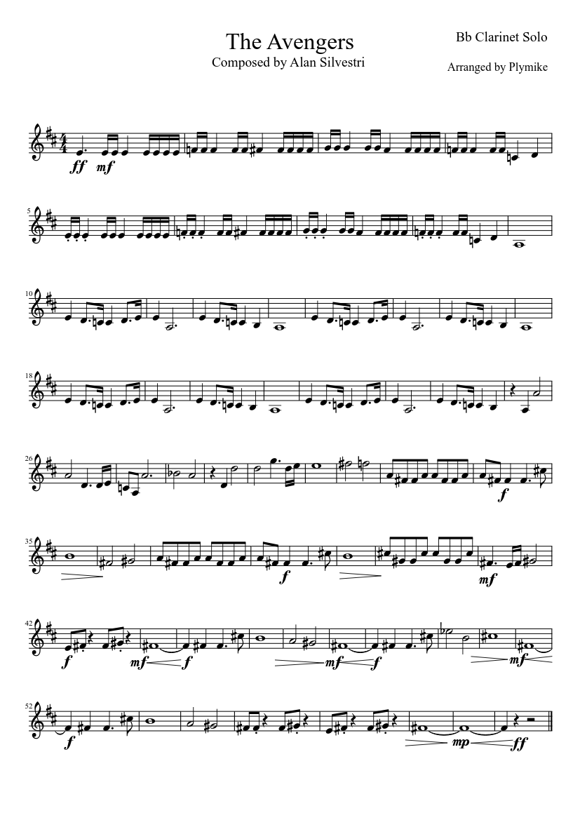 The Avengers sheet music download free in PDF or MIDI