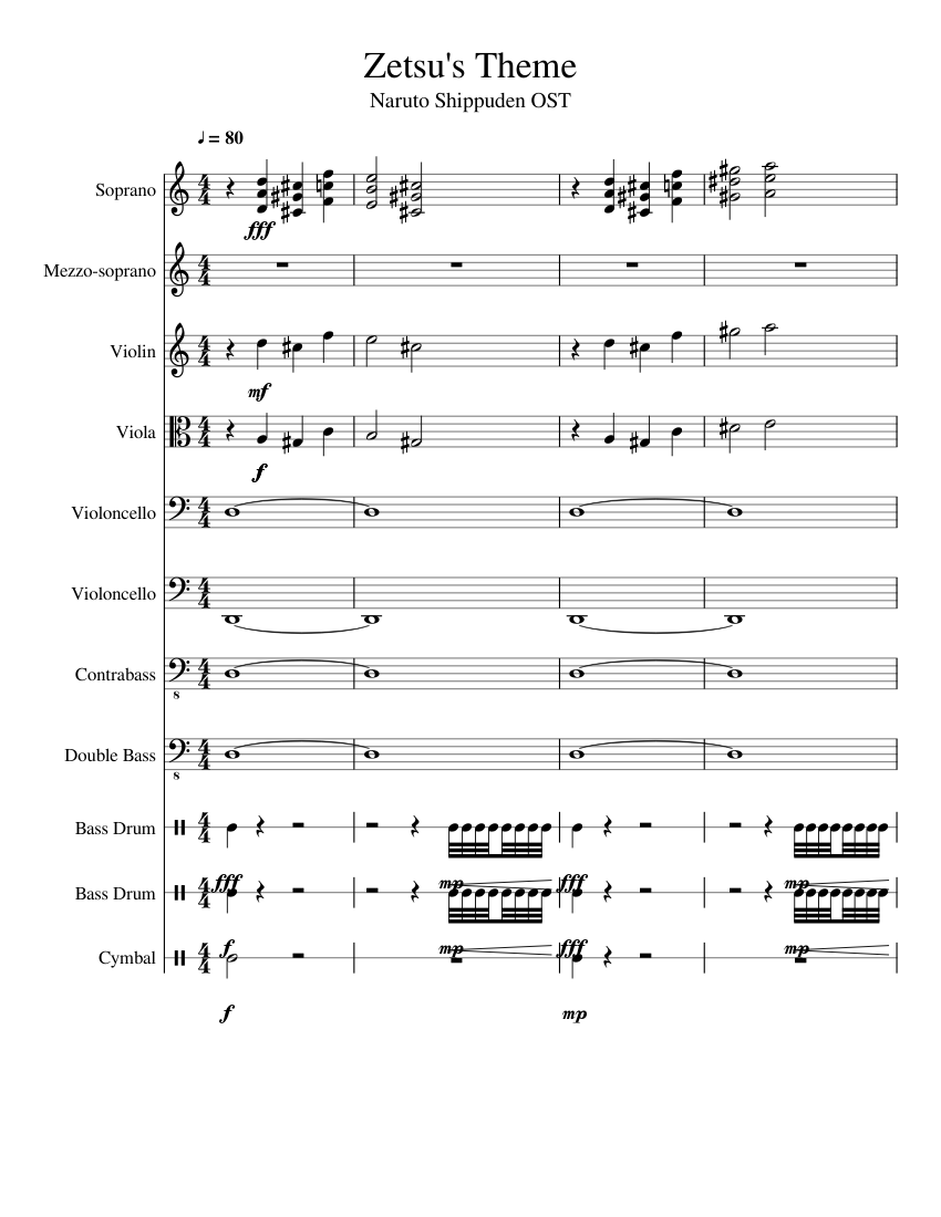 Zetsu's theme Naruto Shippuden OST Sheet music Download free in PDF or MIDI