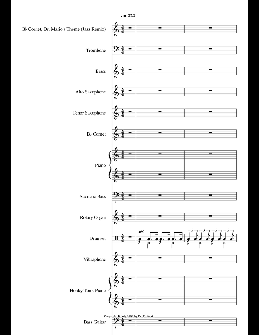 Dr. Mario's Theme(Jazz) sheet music download free in PDF or MIDI