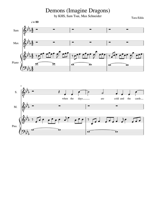 Imagine Dragons Sheet Music Free Download In Pdf Or Midi On Musescore Com