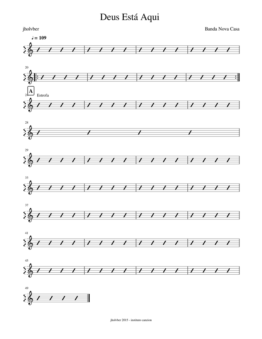 Deus Está Aqui sheet music for Piano download free in PDF or MIDI