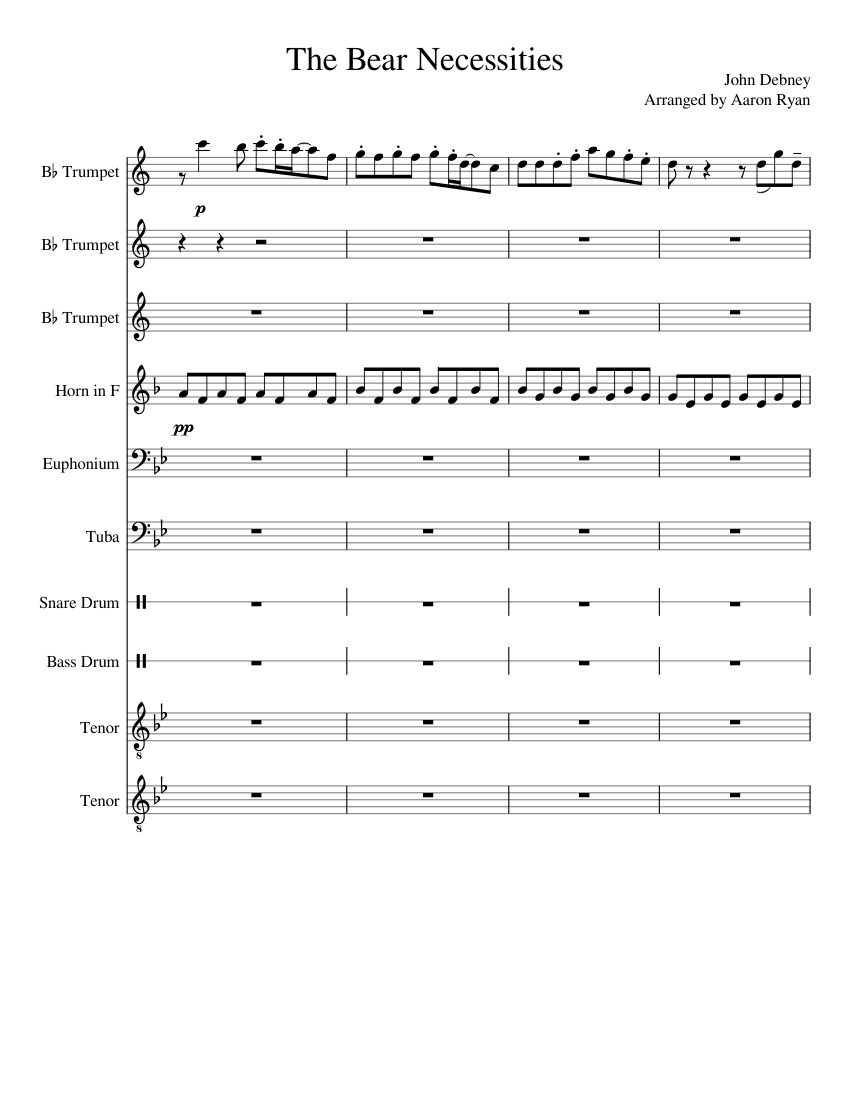 The Bear Necessities Sheet Music For Trumpet French Horn Tuba the-bear-necessities-sheet-music-for-trumpet-french-horn-tuba