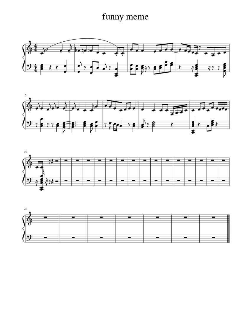 funny meme Sheet music for Piano | Download free in PDF or ...