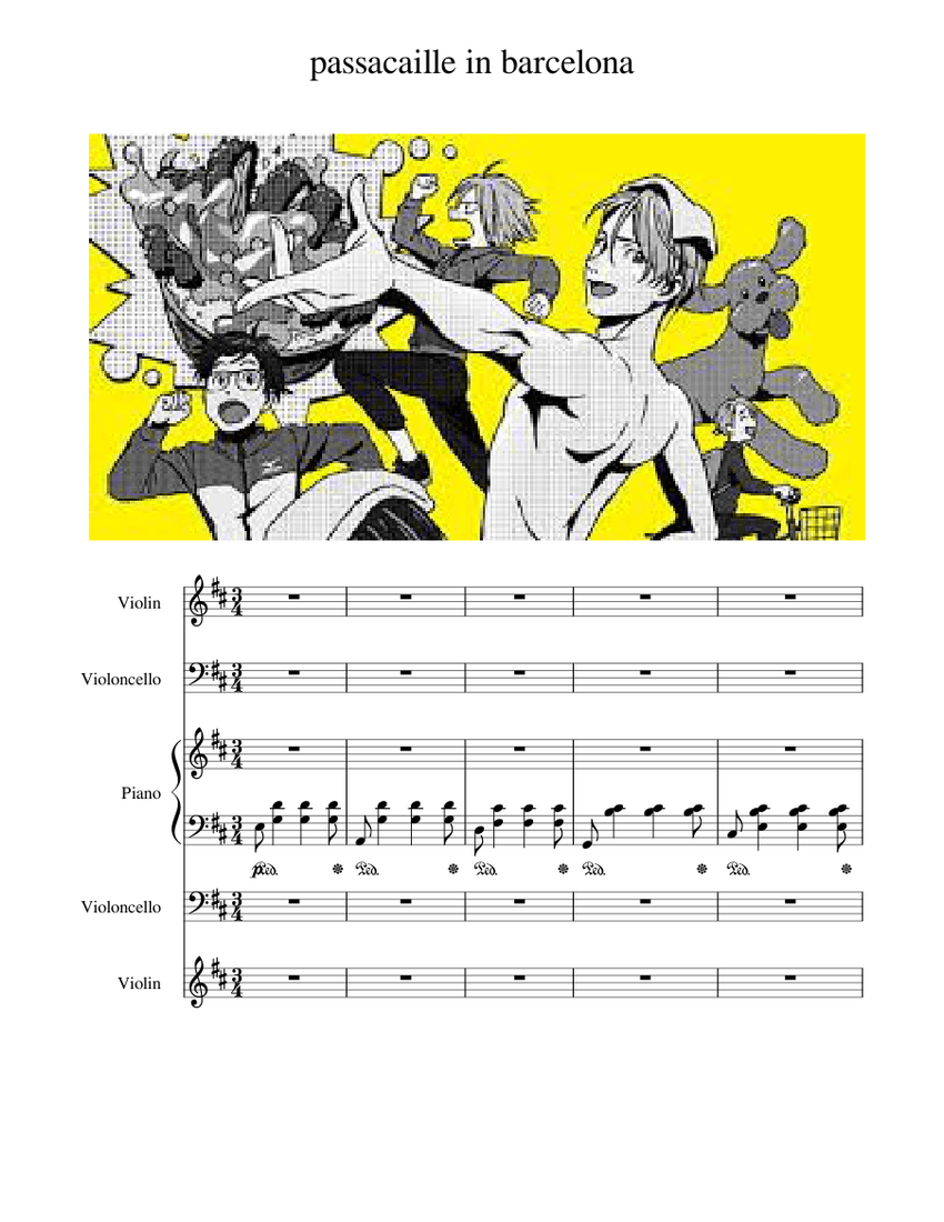 Passacaille in barcelona Yuri on ice soundtrack Sheet music for Piano