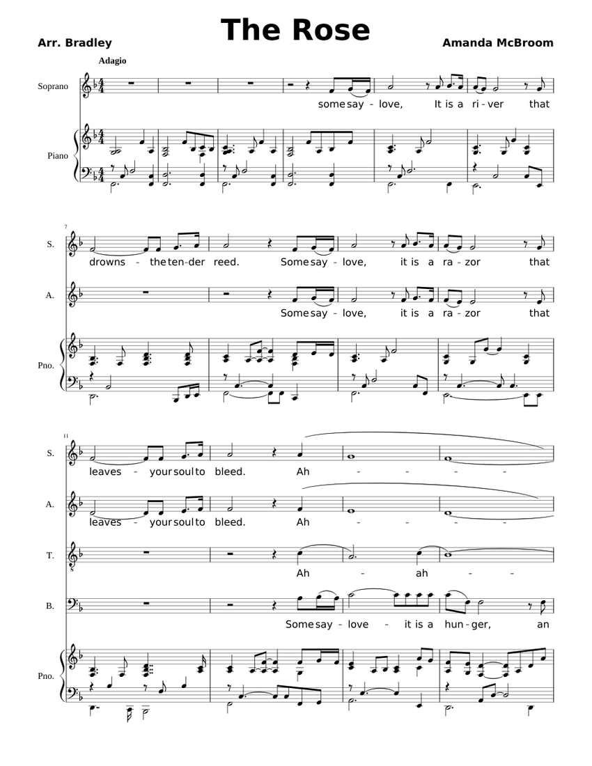 The Rose Sheet music for Piano, Voice | Download free in PDF or MIDI