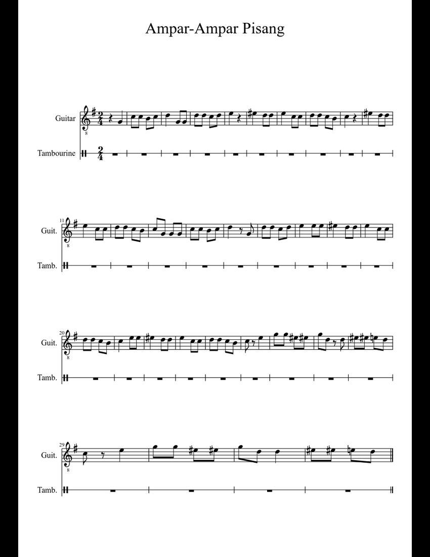 Ampar-Ampar Pisang sheet music download free in PDF or MIDI