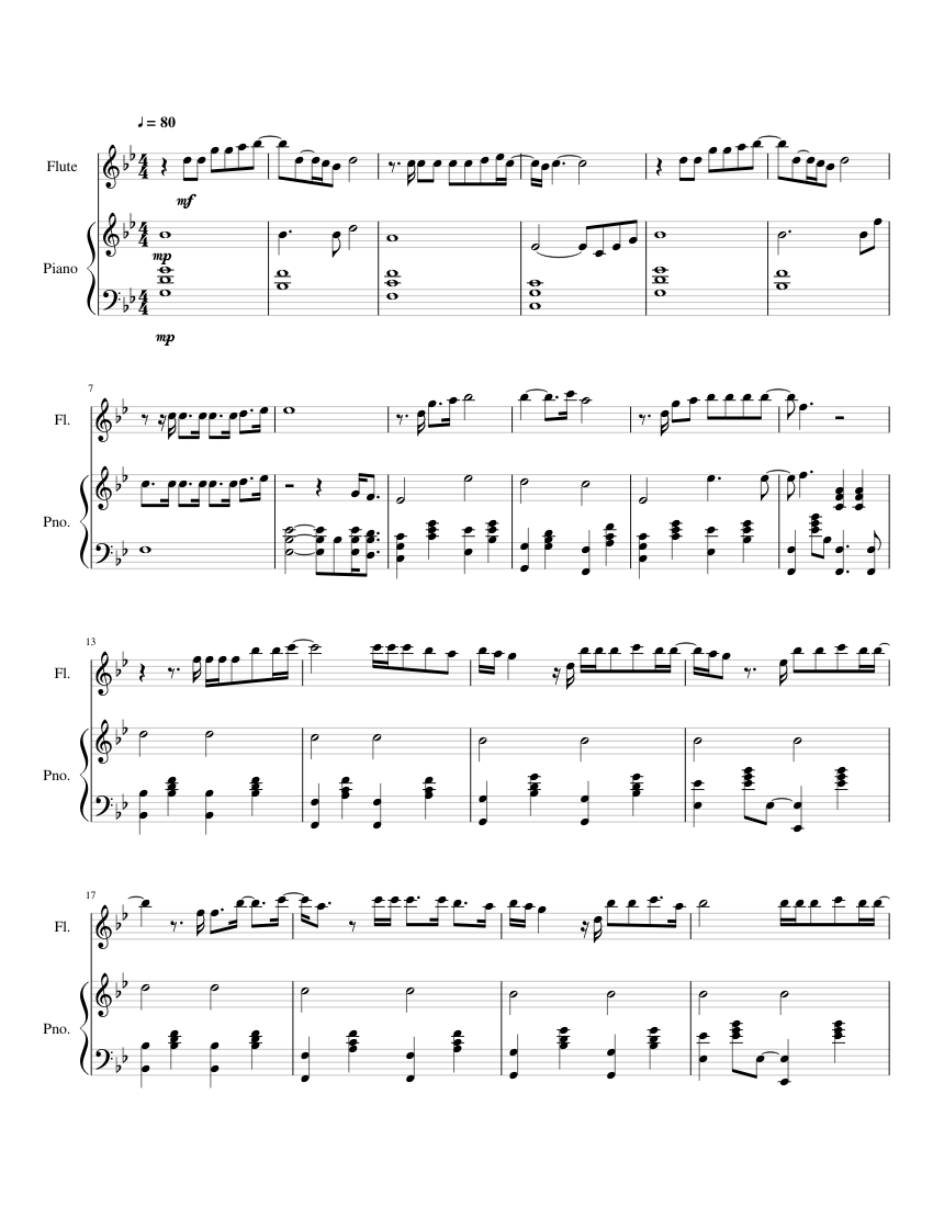 Jar of Hearts Sheet music for Piano, Flute (Solo) | Musescore.com