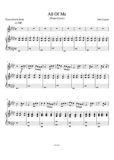 John Legend Sheet Music Free Download In Pdf Or Midi On Musescore Com
