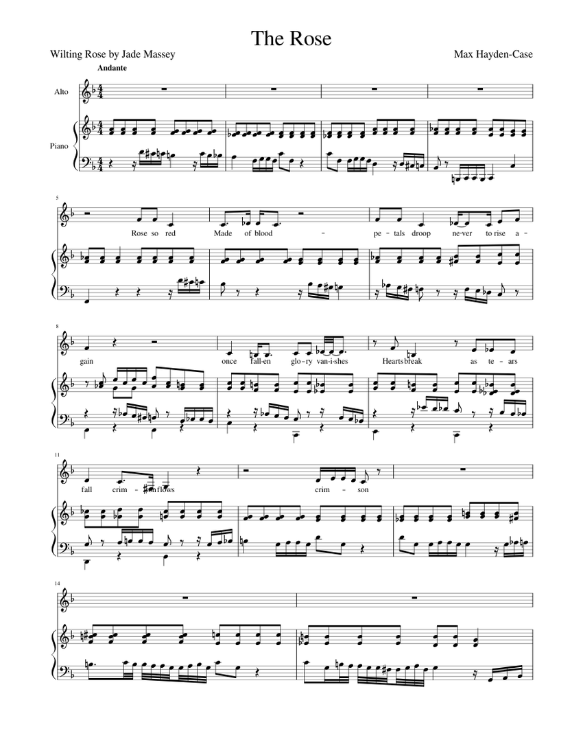 The Rose Sheet music for Piano, Voice | Download free in ...