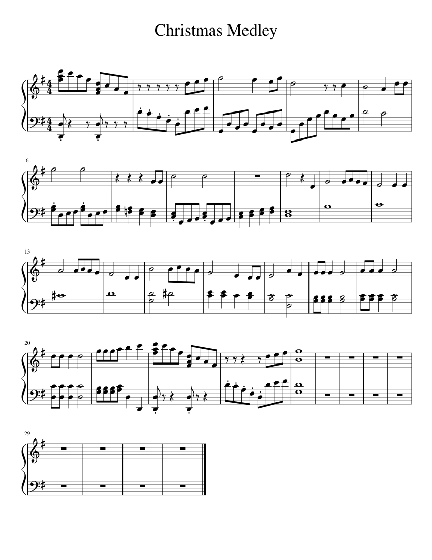 Christmas Medley Sheet music for Piano (Solo) | Musescore.com