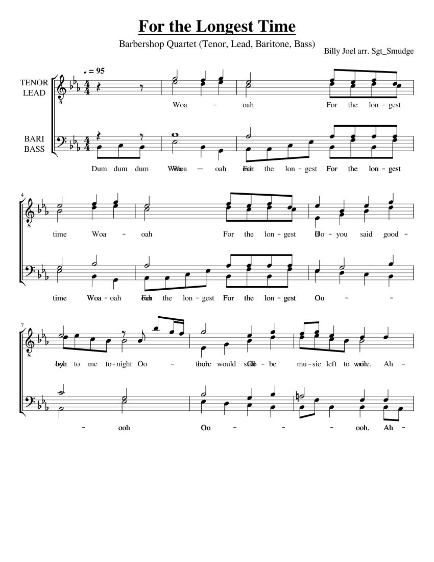 For_the_Longest_Time Sheet music for Piano | Download free in PDF or