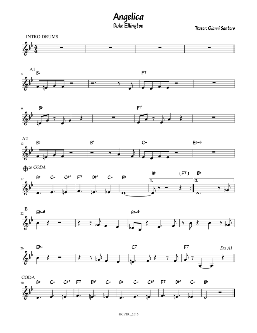 ANGELICA (Duke Ellington) Sheet music for Piano Download free in