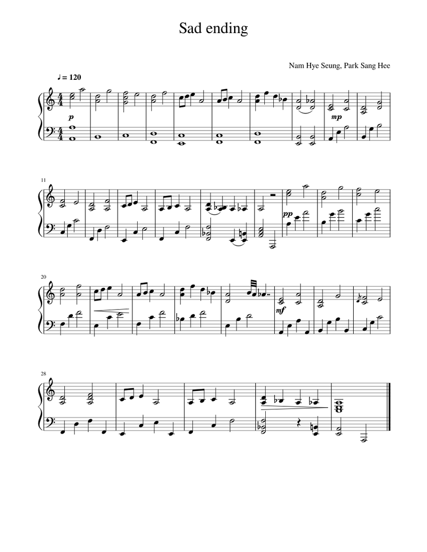 Sad ending Sheet music for Piano (Solo) | Musescore.com
