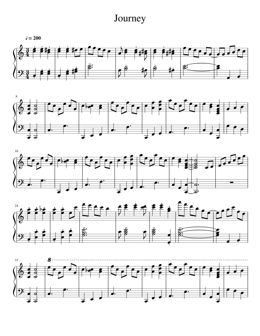 Journey Sheet music for Piano (Solo) | Musescore.com