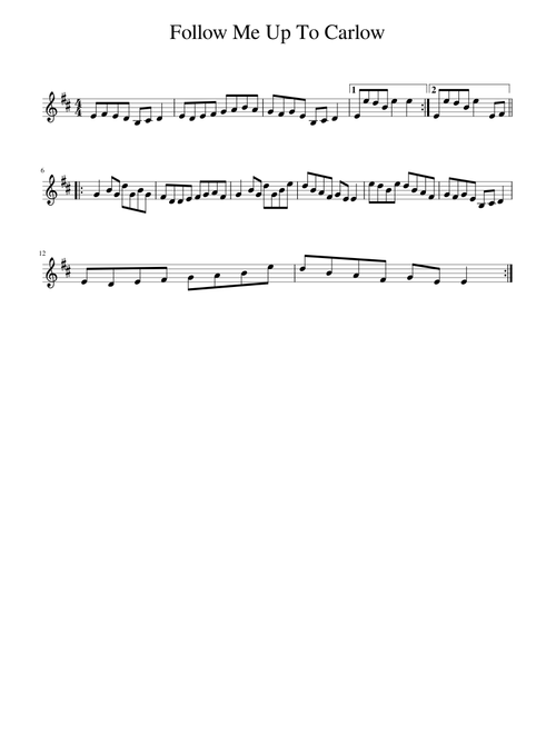 Follow Me Up To Carlow Sheet Music Free Download In Pdf Or Midi On Musescore Com