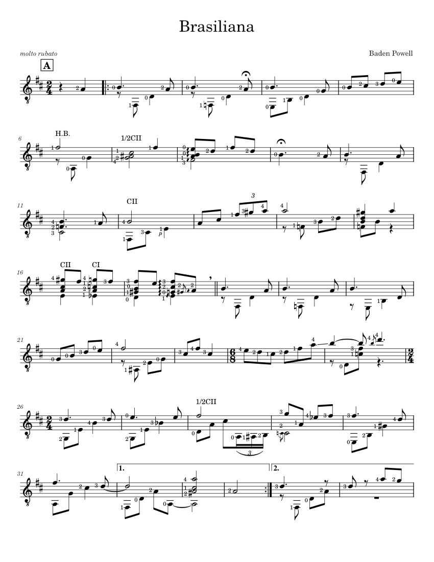 Brasiliana Baden Powell Sheet music for Guitar (Solo)