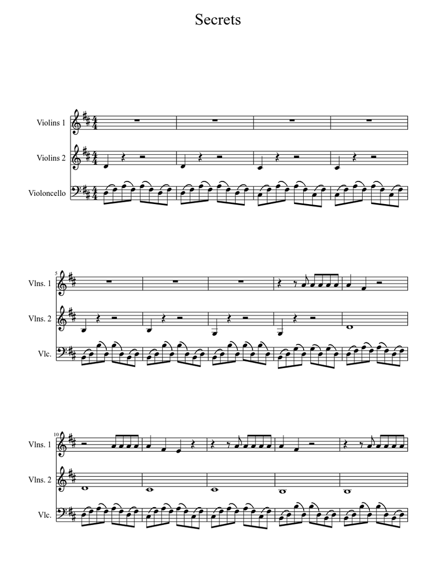 Secrets Sheet music | Download free in PDF or MIDI | Musescore.com