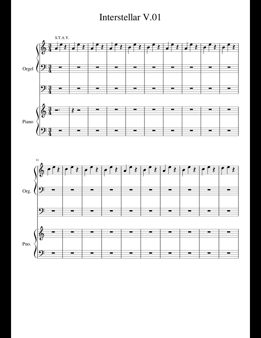 Interstellar S.T.A.Y/No time for Caution/Cornfield Chase sheet music