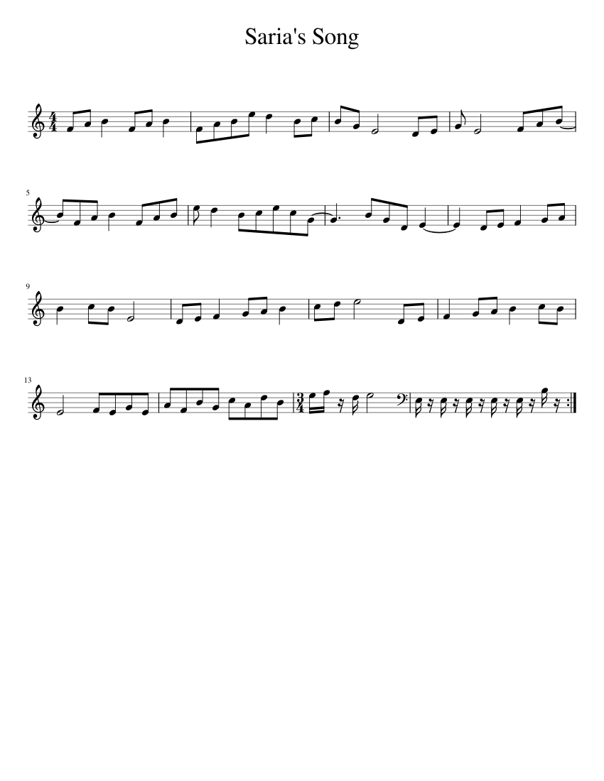 Saria's Song Sheet music for Piano (Solo) | Musescore.com