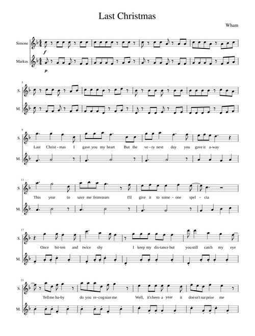 Last Christmas Sheet music for Violin, Flute (Mixed Duet) | Musescore.com