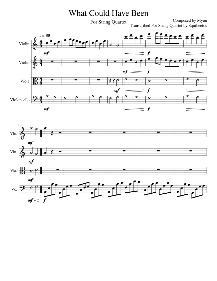 What Could Have Been Sheet music for Violin, Cello, Viola (String