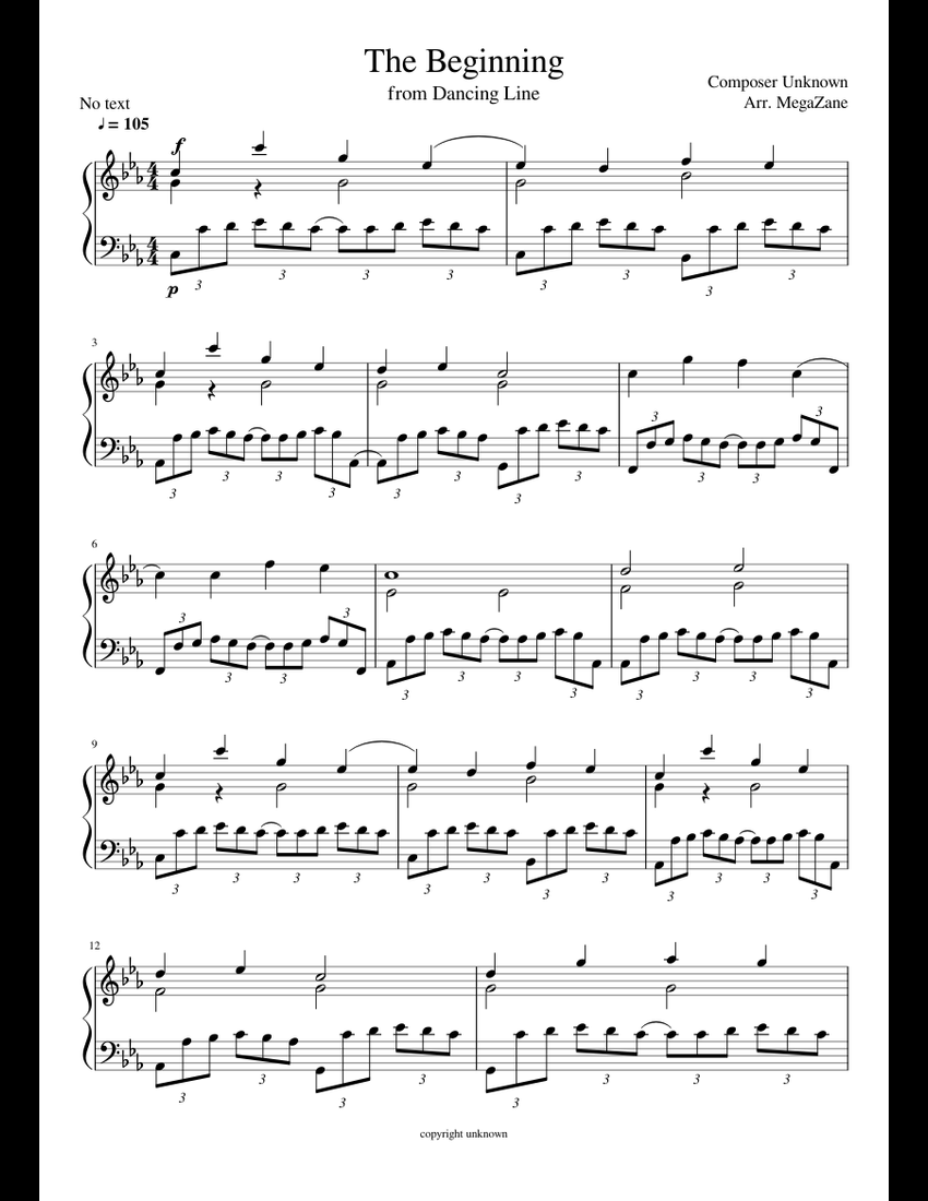 The Beginning sheet music for Piano download free in PDF or MIDI