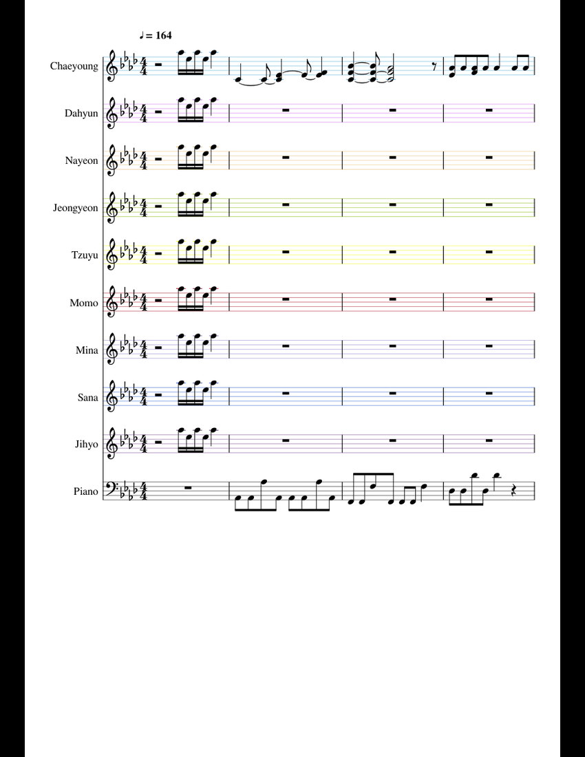 Twice Heart Shaker 💓 sheet music for Piano, Synthesizer ...
