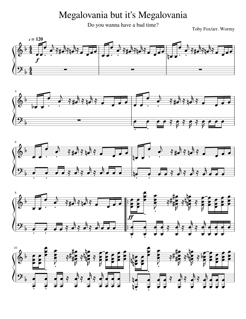Megalovania but it's Megalovania Sheet music for Piano | Download free