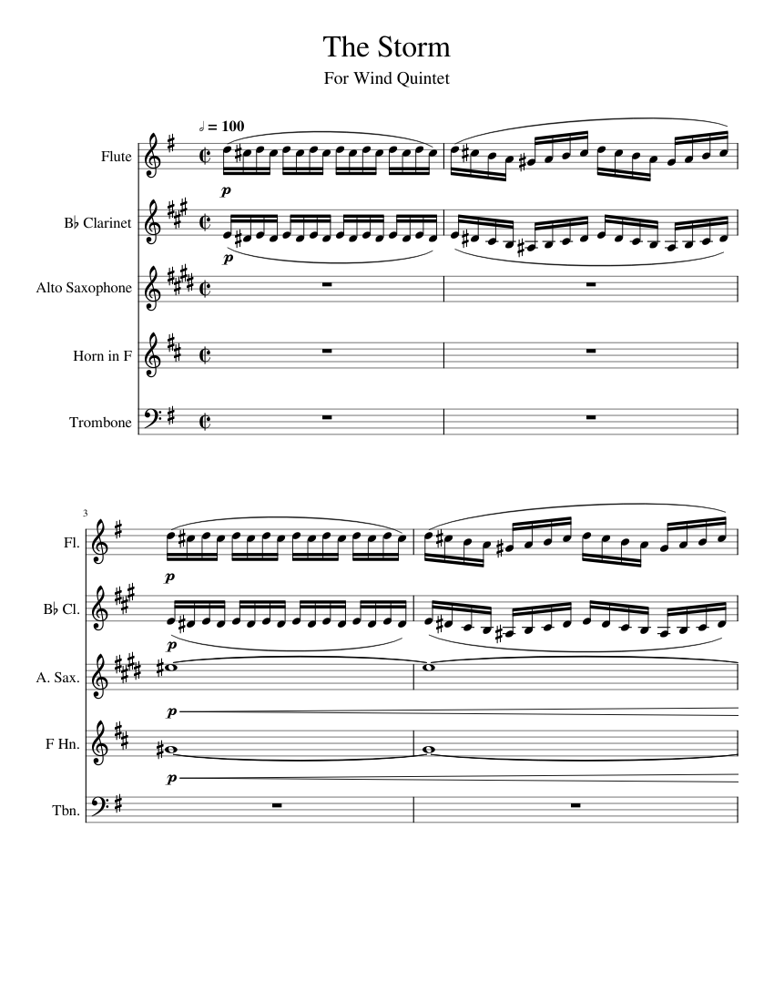 The Storm Sheet music for Trombone, Flute, Clarinet (In B Flat), Saxophone (Alto) & more ...