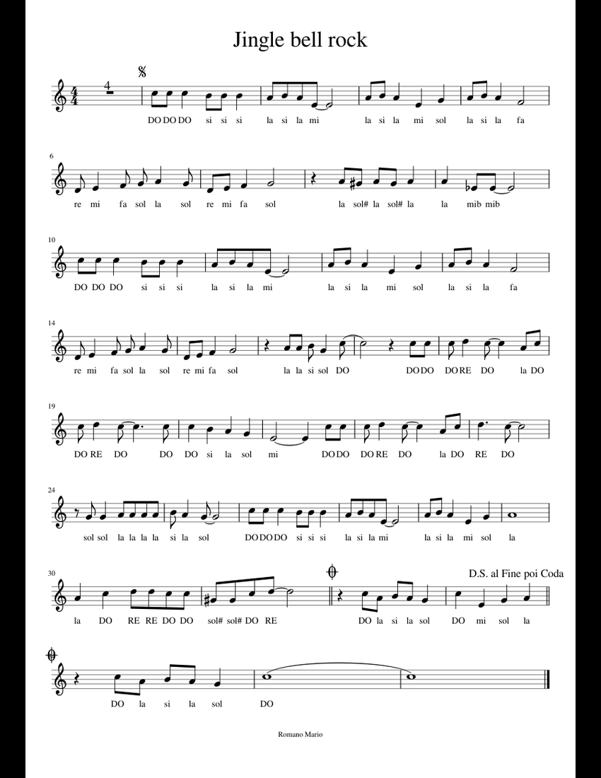Jingle bell rock sheet music for Flute download free in PDF or MIDI