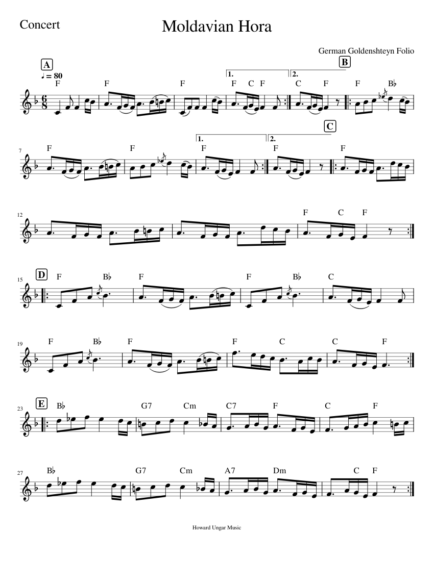 Moldavian Hora Sheet music for Clarinet | Download free in PDF or MIDI ...
